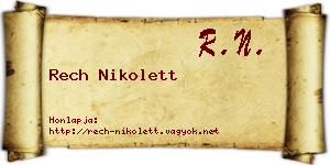 Rech Nikolett névjegykártya